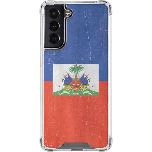 Haiti Flag Distressed Galaxy S22 Clear Case